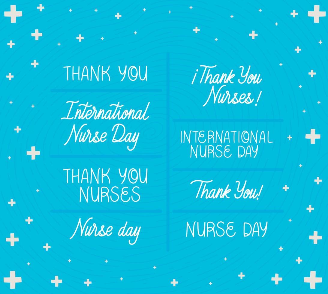 sjuksköterskor dag meddelanden vektor
