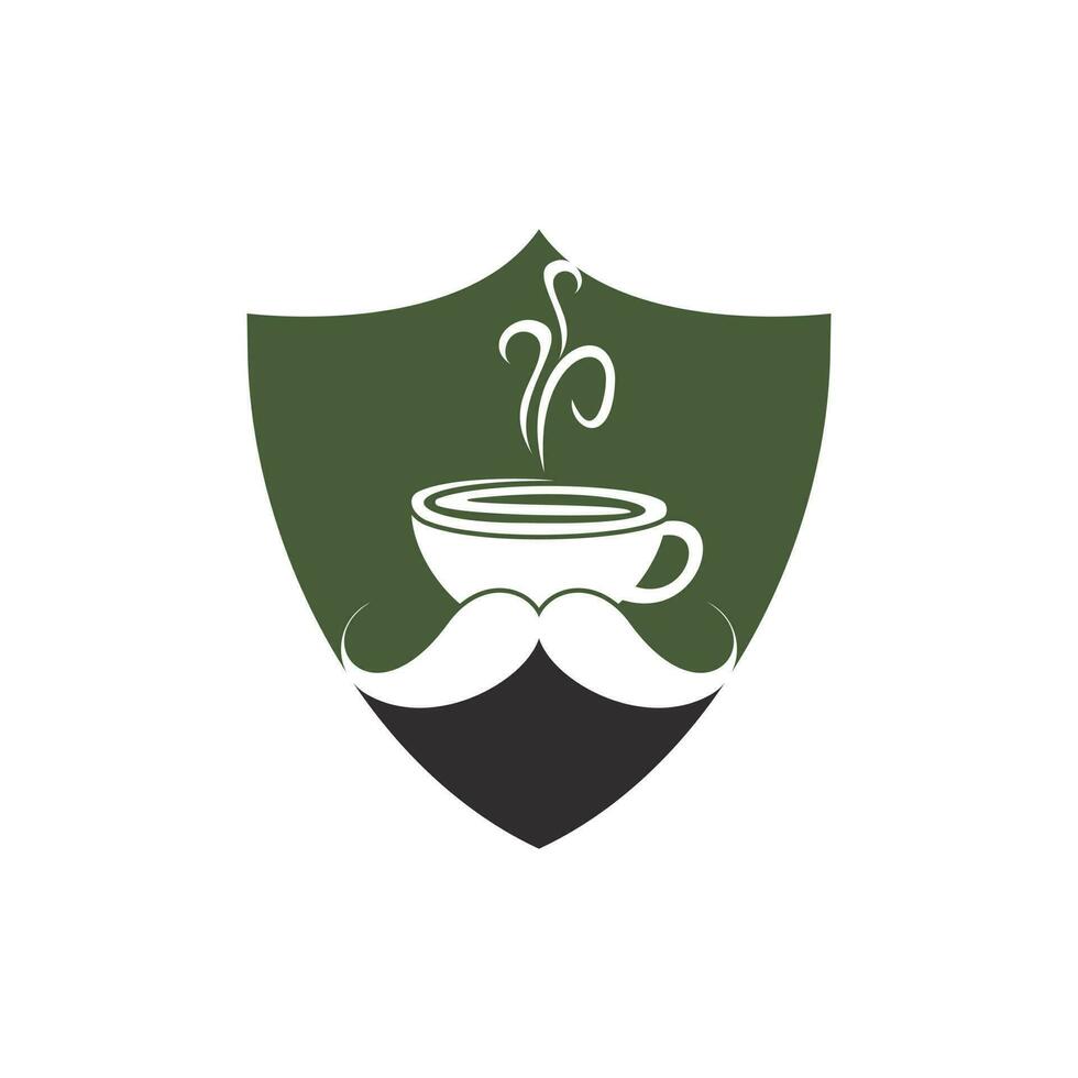 Schnurrbart Kaffee Vektor Logo Design Vorlage. kreativ Kaffee Geschäft Logo Konzept.