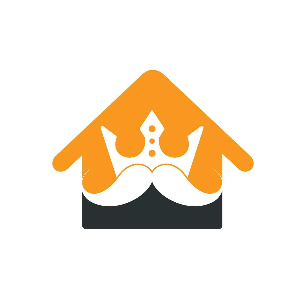 mustasch kung vektor logotyp design. elegant eleganta mustasch krona logotyp.