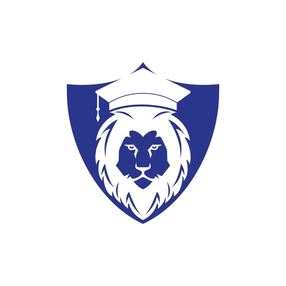 Löwe-Studenten-Vektor-Logo-Design. Logo-Konzept der Löwenakademie. vektor