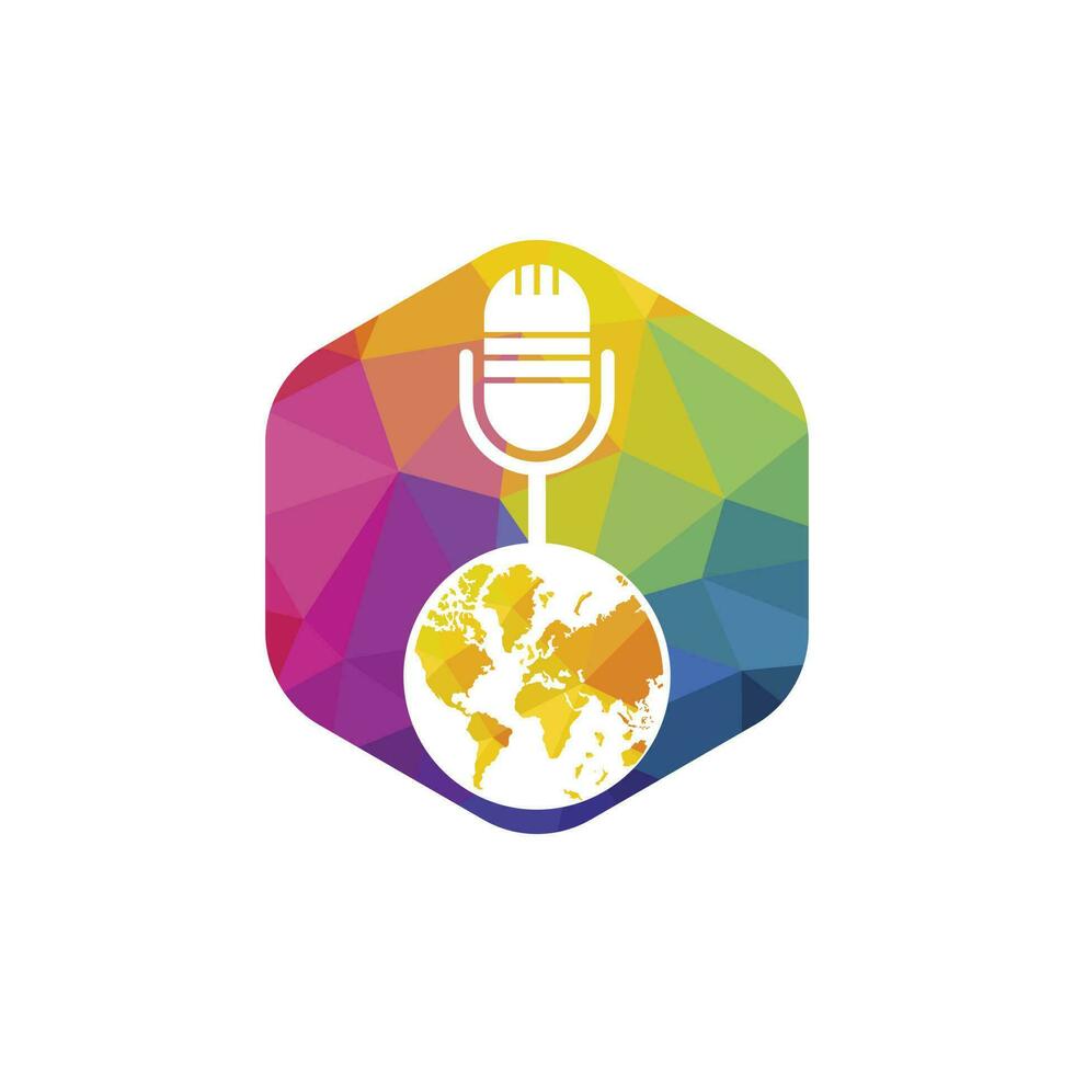 global podcast logotyp design. utsända underhållning företag logotyp mall vektor illustration.