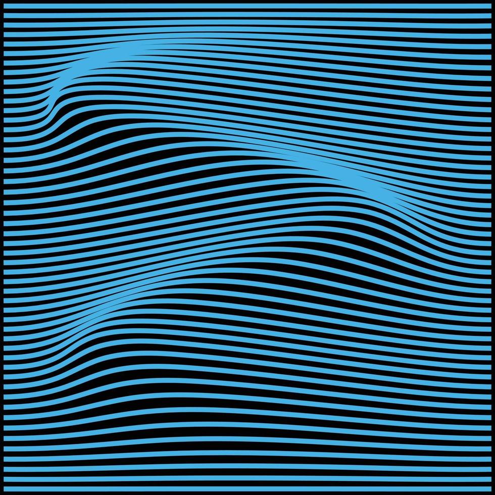 illustration vektor av dynamisk linje våg 3d bokstaven s, färg linje blå och bakgrund svart