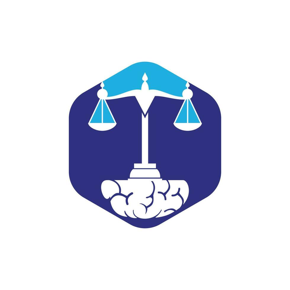 Gehirn-Gesetz-Vektor-Logo-Design. intelligentes Anwaltskanzlei-Logo-Konzept. vektor