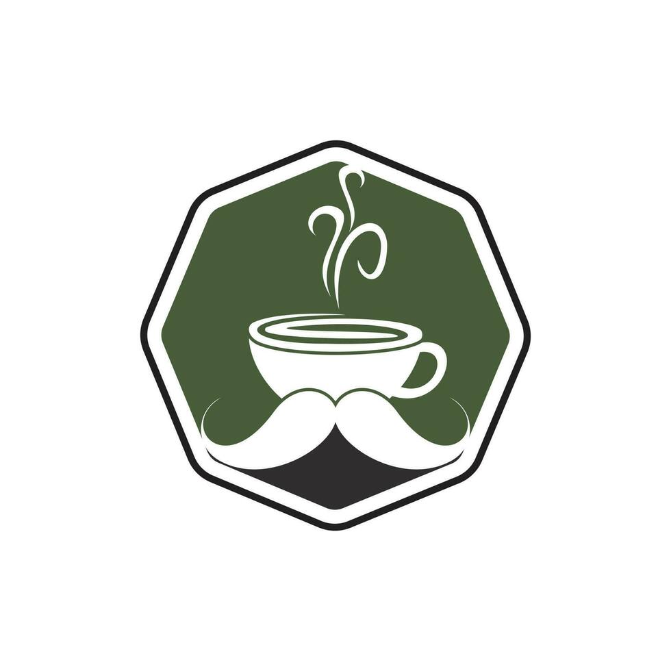 Schnurrbart Kaffee Vektor Logo Design Vorlage. kreativ Kaffee Geschäft Logo Konzept.