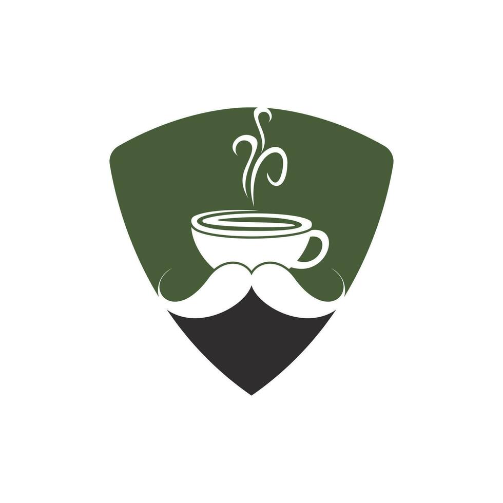 Schnurrbart Kaffee Vektor Logo Design Vorlage. kreativ Kaffee Geschäft Logo Konzept.