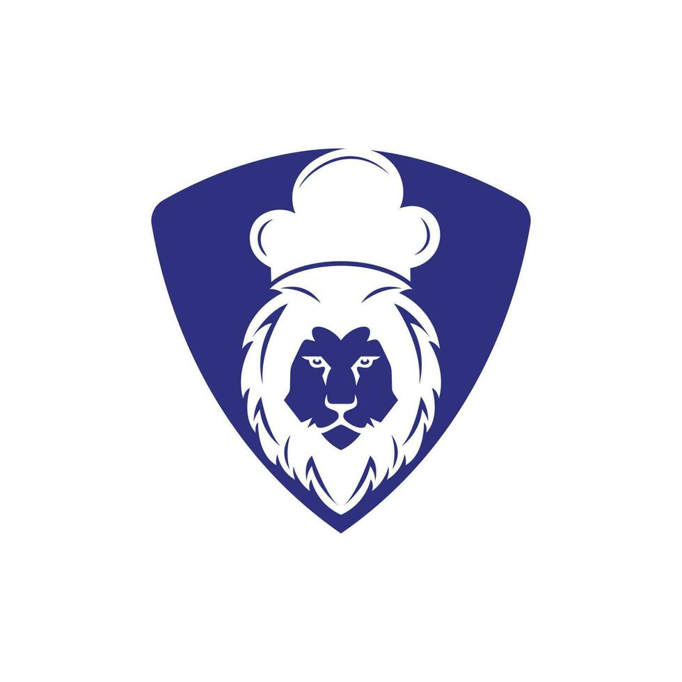 Chef-Löwe-Vektor-Logo-Design-Vorlage. Food-Restaurant-Logo-Konzept. vektor