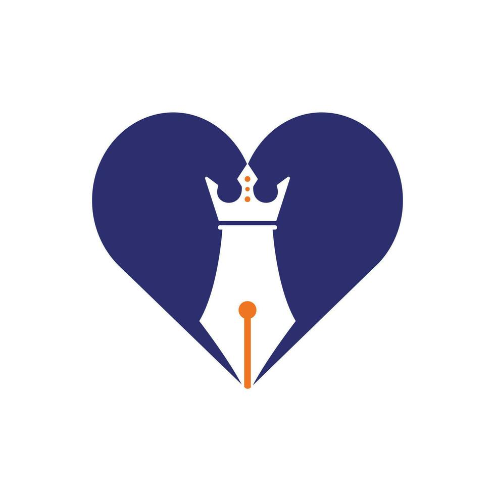 King-Pen-Vektor-Logo-Design. Royal Pen Crown Logo-Design-Vektor-Vorlage. vektor