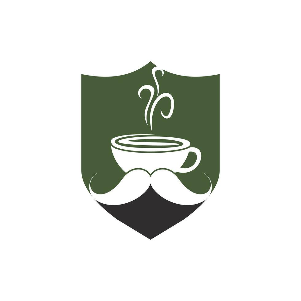 Schnurrbart Kaffee Vektor Logo Design Vorlage. kreativ Kaffee Geschäft Logo Konzept.