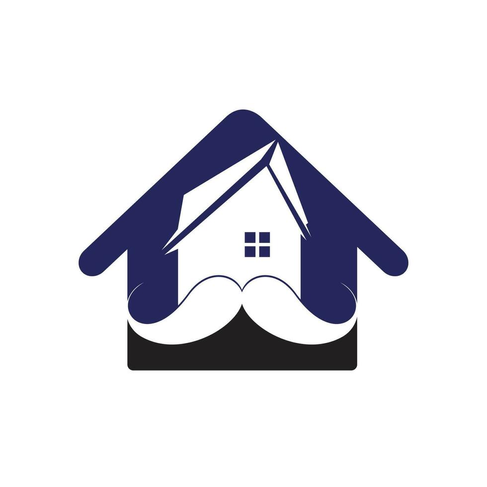 Schnurrbart-Home-Vektor-Logo-Design. starkes hauslogo-designkonzept. vektor