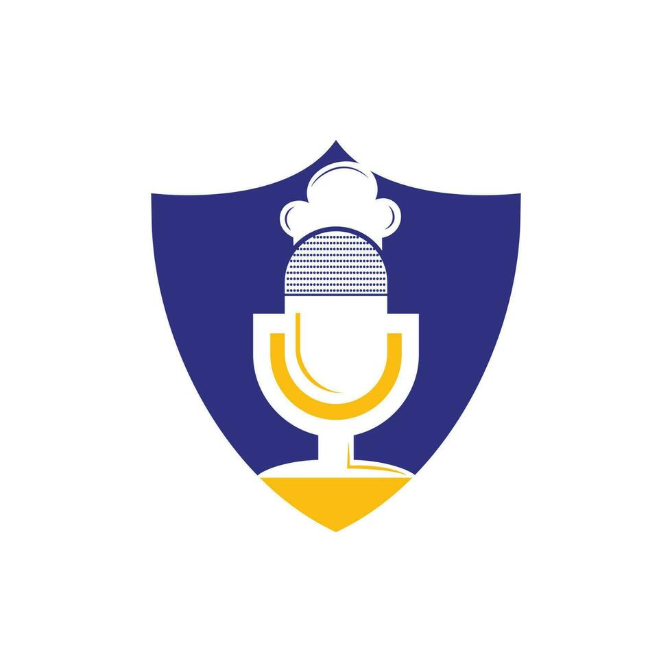 Koch Podcast Vektor Logo Design Vorlage.