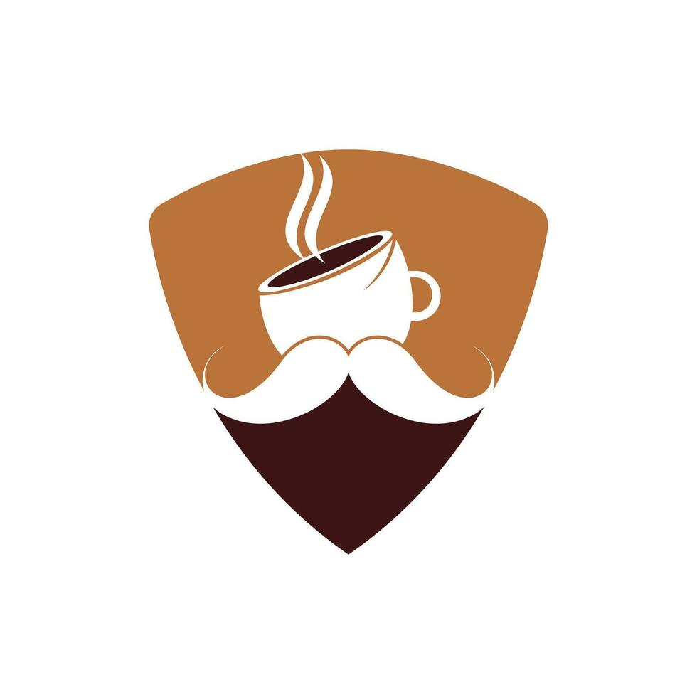 mustasch kaffe vektor logotyp design mall. kreativ kaffe affär logotyp begrepp.