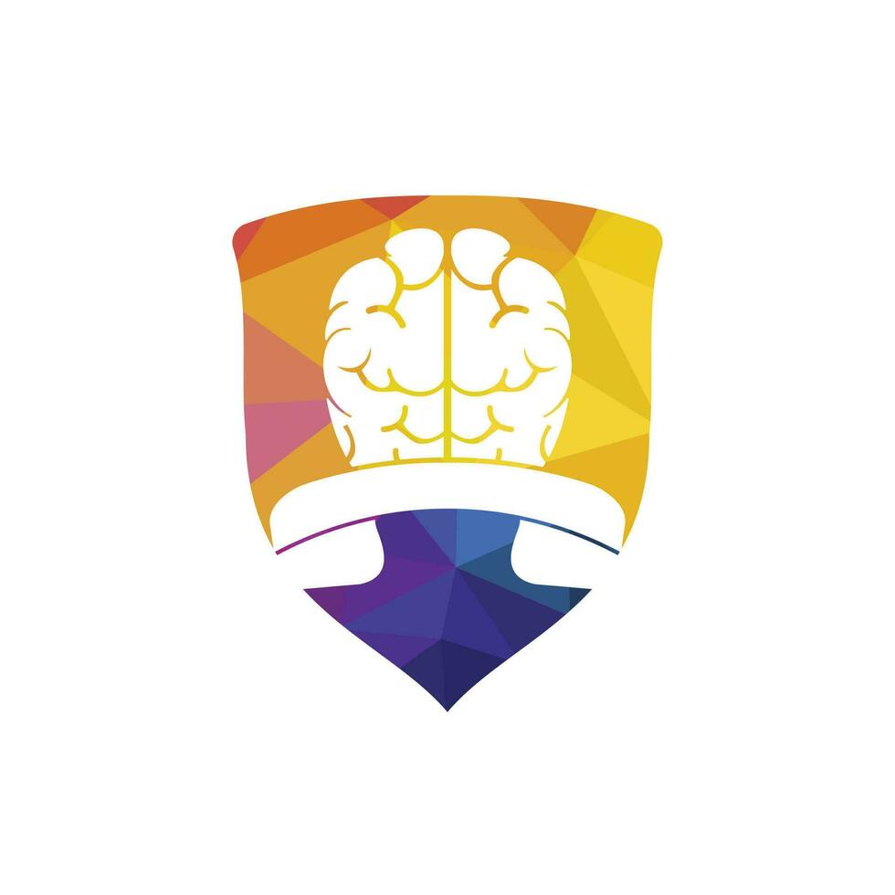 Gehirn Anruf Vektor Logo Design Vorlage.