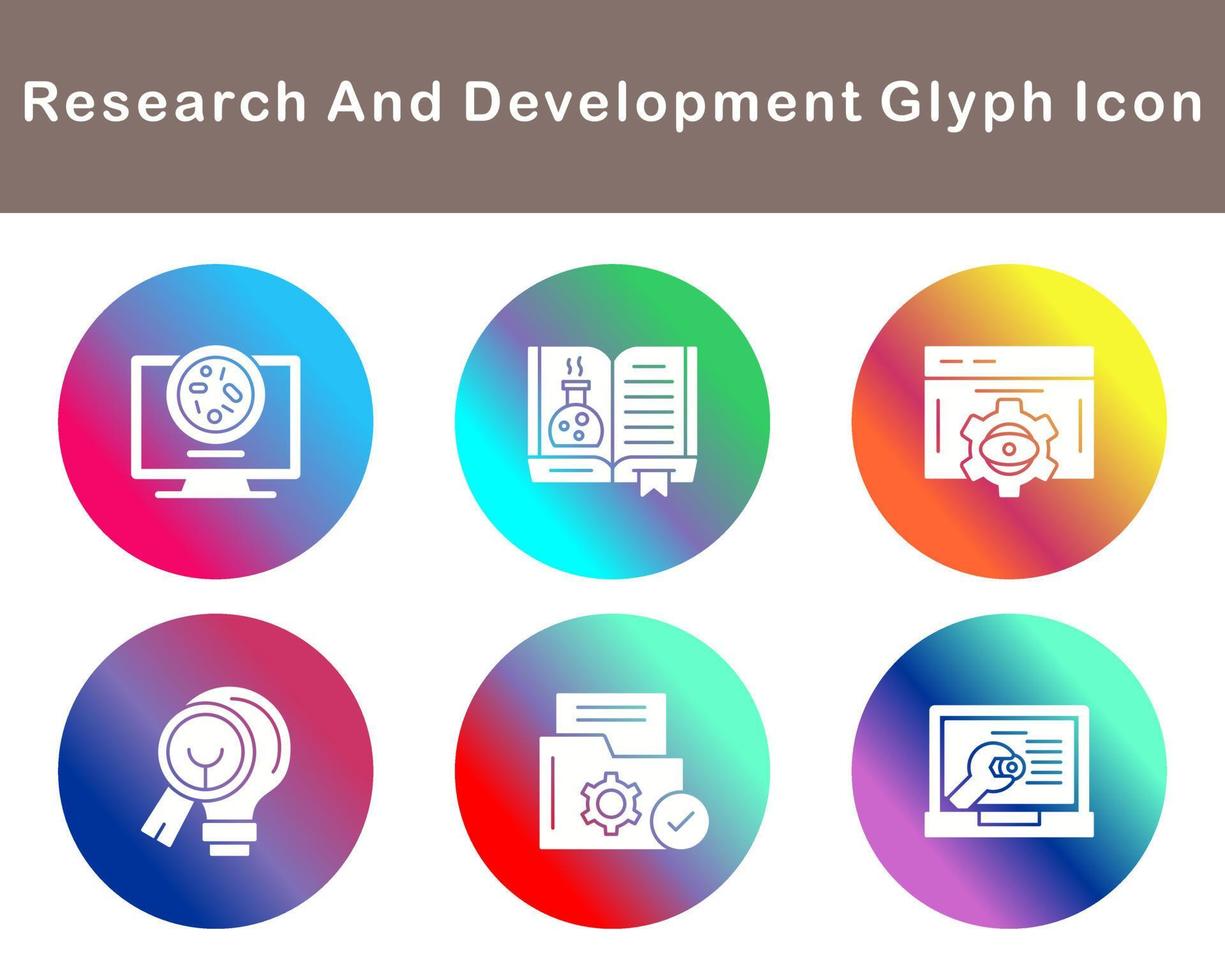 forskning och utveckling vektor ikon uppsättning