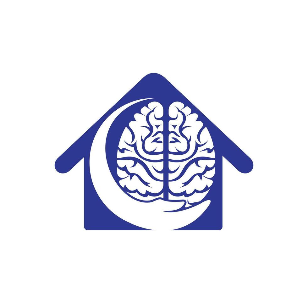 Gehirn Pflege Vektor Logo Design. Mensch Gehirn mit Hand Symbol Logo Design.