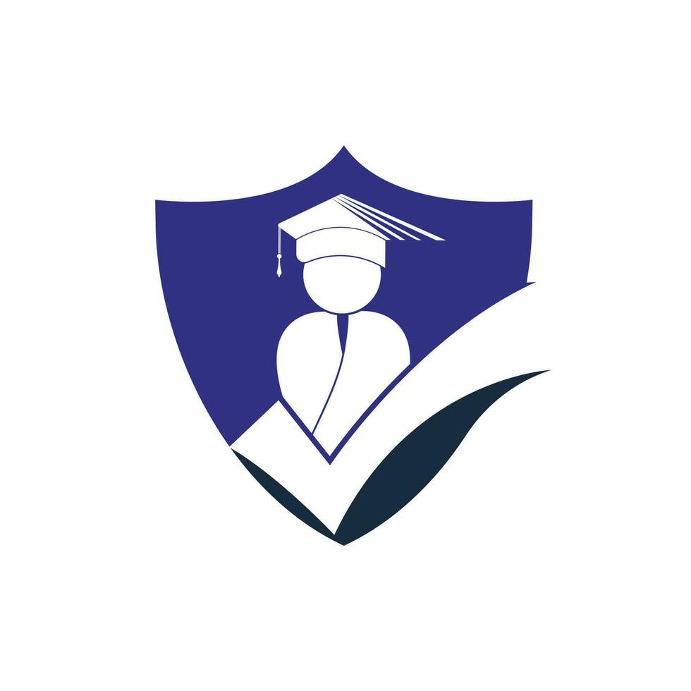 Schüler und prüfen Kennzeichen Symbol und Logo Design. lehrreich und institutionell Vektor Logo Design Vorlage.