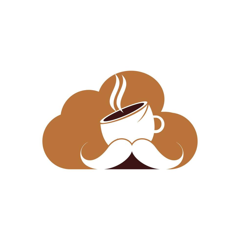Schnurrbart Kaffee Vektor Logo Design Vorlage. kreativ Kaffee Geschäft Logo Konzept.