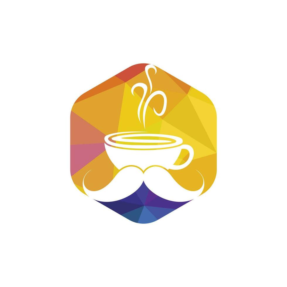 mustasch kaffe vektor logotyp design mall. kreativ kaffe affär logotyp begrepp.