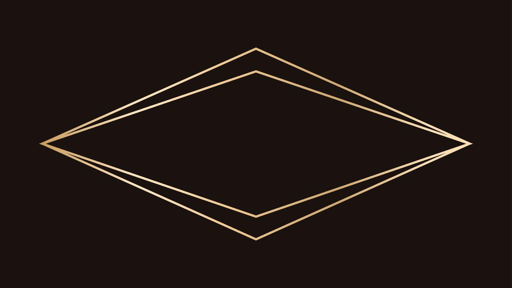 enkel diamant geometrisk guld ram gräns. vektor modern design mall för bröllop eller födelsedag inbjudan, broschyr, affisch och företag kort