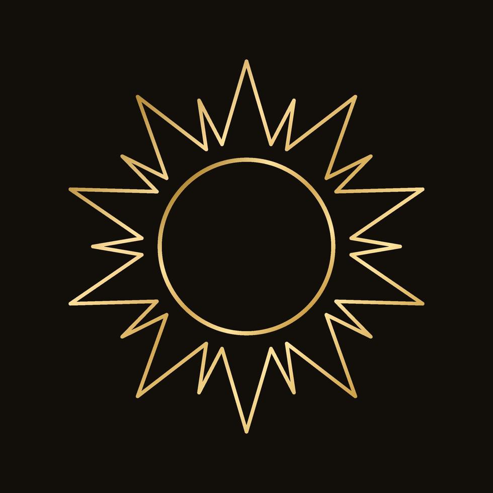 golden himmlisch Sonne Symbol Logo rahmen. einfach modern abstrakt Design zum Vorlagen, Drucke, Netz, Sozial Medien Beiträge vektor
