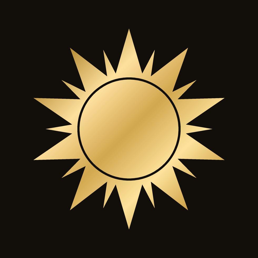 gyllene himmelsk Sol ikon logotyp. enkel modern abstrakt design för mallar, grafik, webb, social media inlägg vektor
