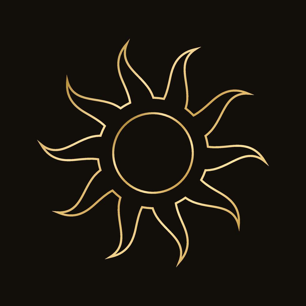 golden himmlisch Sonne Symbol Logo. einfach modern abstrakt Design zum Vorlagen, Drucke, Netz, Sozial Medien Beiträge vektor