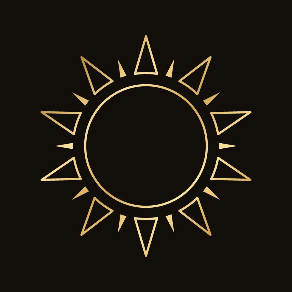 golden himmlisch Sonne Symbol Logo rahmen. einfach modern abstrakt Design zum Vorlagen, Drucke, Netz, Sozial Medien Beiträge vektor