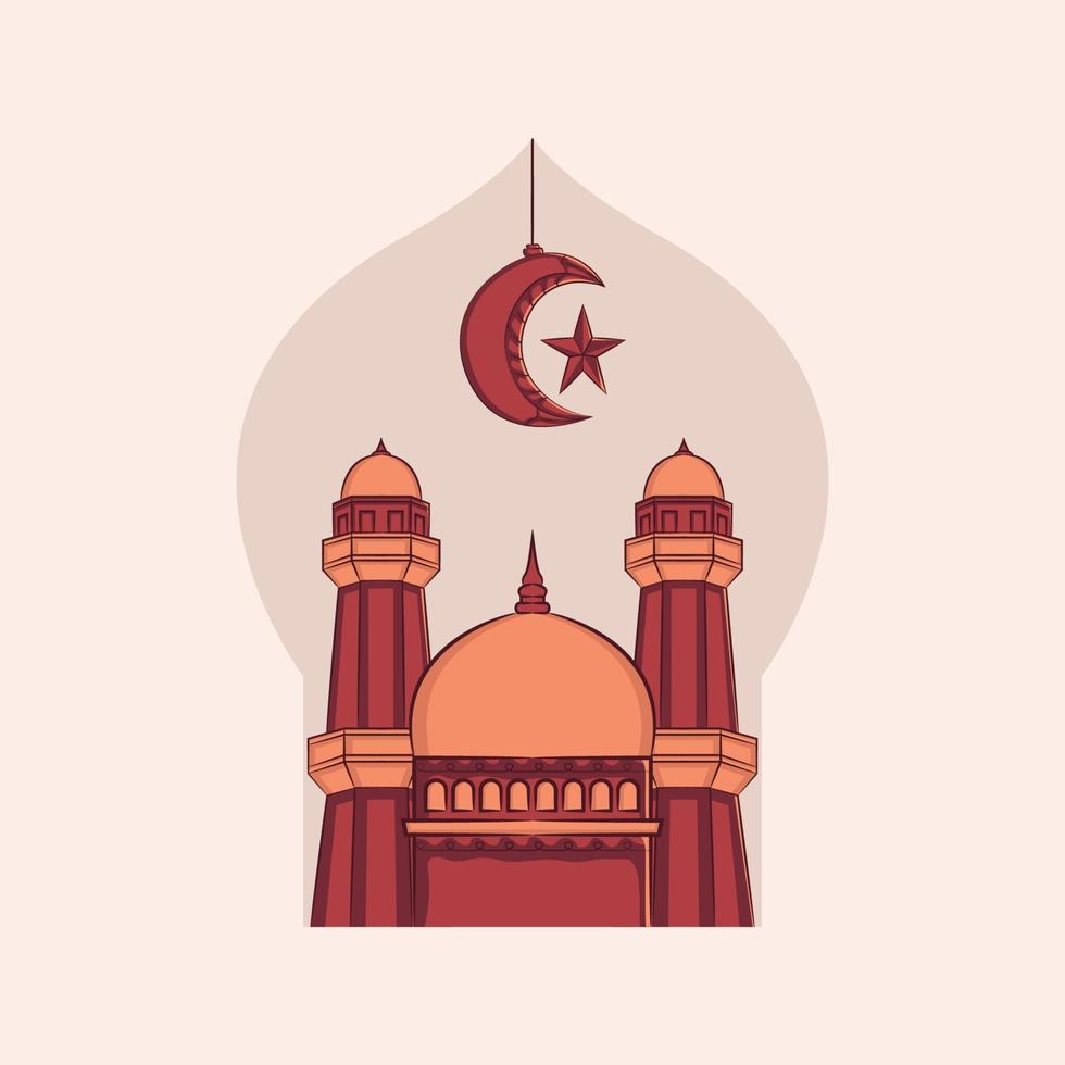 handritad illustration av ramadan kareem iftar festfirande. islamisk helig månad 1442 h. vektor