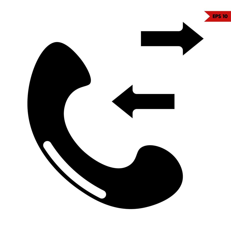 Zelle Telefon und Pfeil Glyphe Symbol vektor