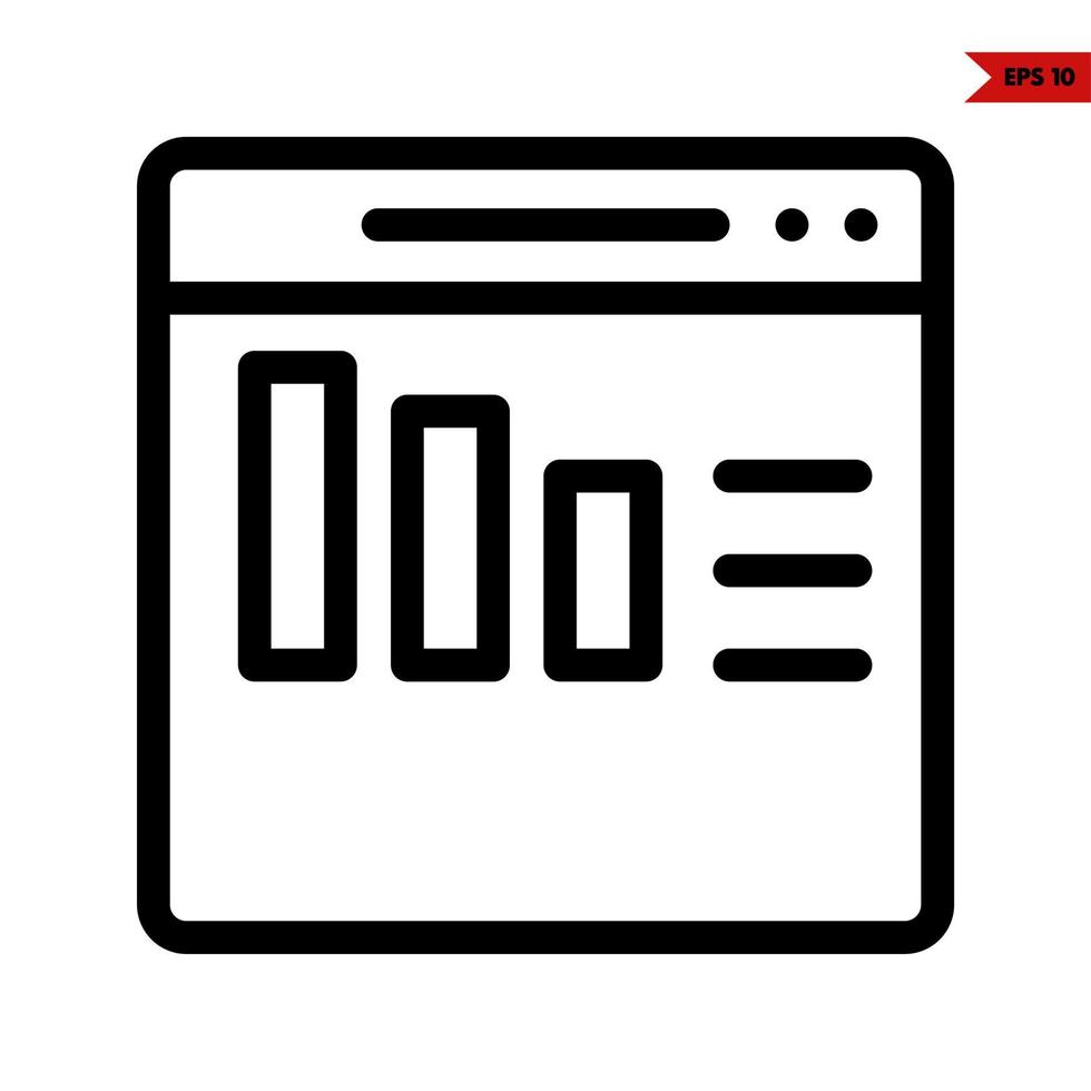 Diagram i layout linje ikon vektor