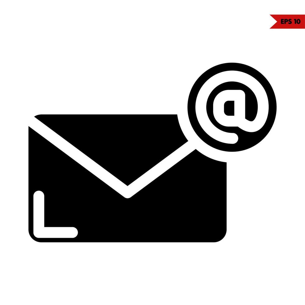 Mail mit Email Glyphe Symbol vektor