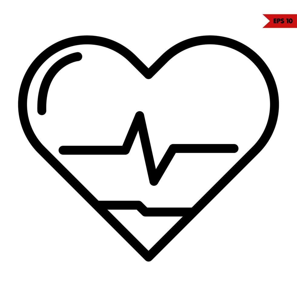 Symbol für die Herzschlaglinie vektor