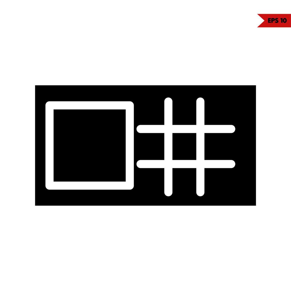Hashtag im Mikrowelle Glyphe Symbol vektor