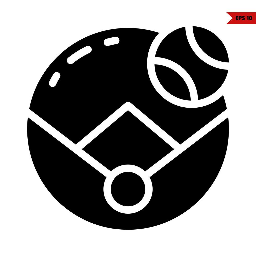 Feld mit Ball Glyphe Symbol vektor