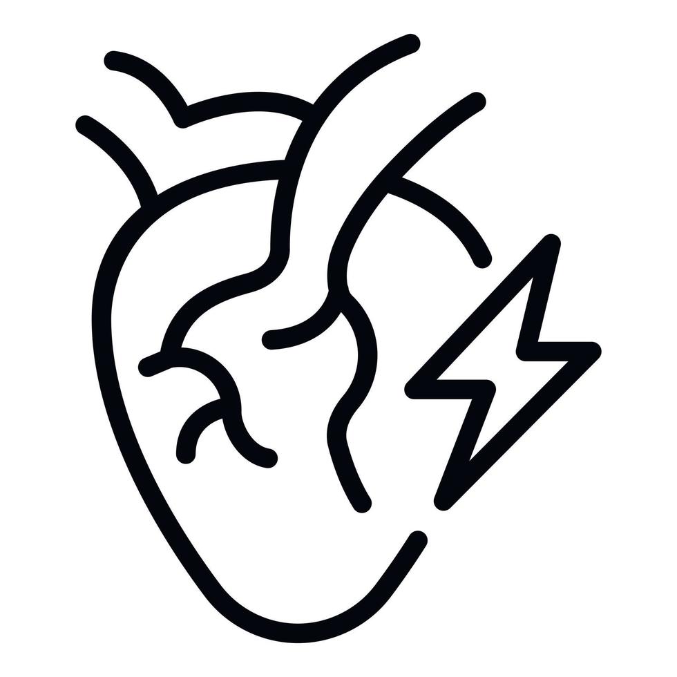 hjärta sjukdom ikon översikt vektor. hjärt- kirurgi vektor