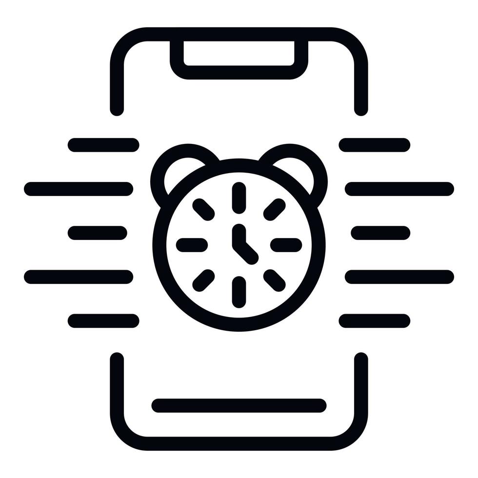 Smartphone Alarm Uhr Symbol Gliederung Vektor. Arbeit mental vektor