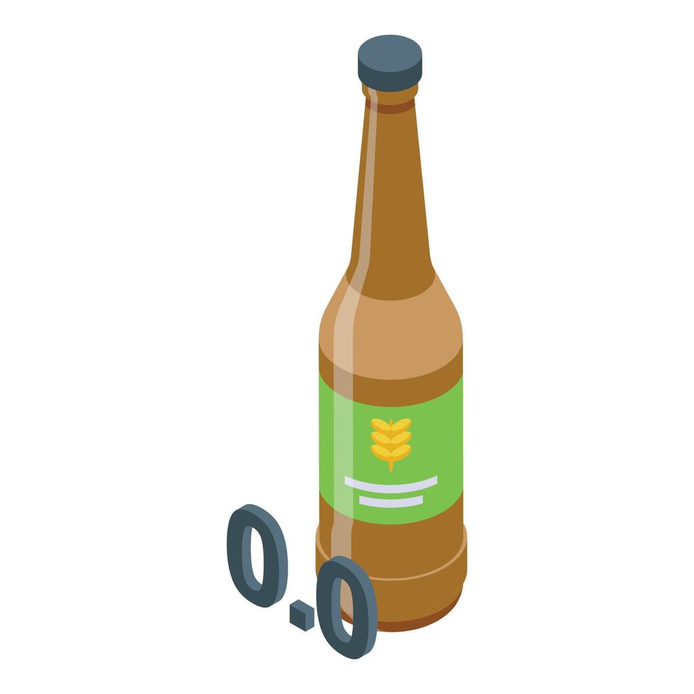 alkoholfri öl gastronomi ikon isometrisk vektor. glas flaska vektor