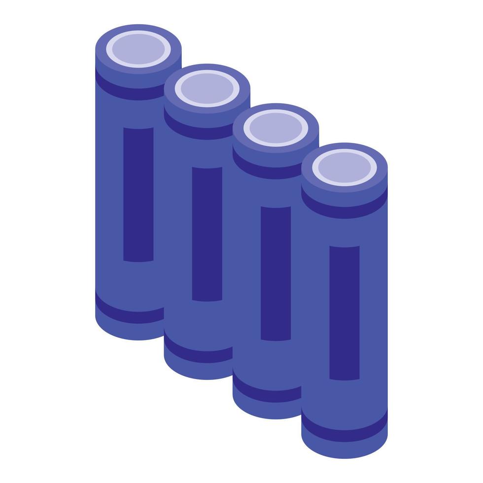 blå packa batteri ikon isometrisk vektor. mobil kraft vektor
