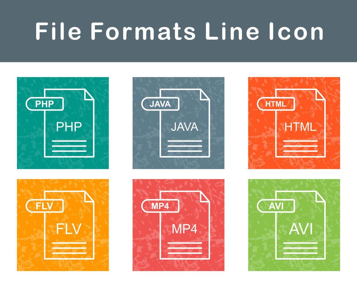 fil format vektor ikon uppsättning