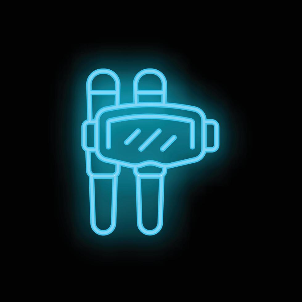 Ski Ausrüstung Symbol Neon- Vektor