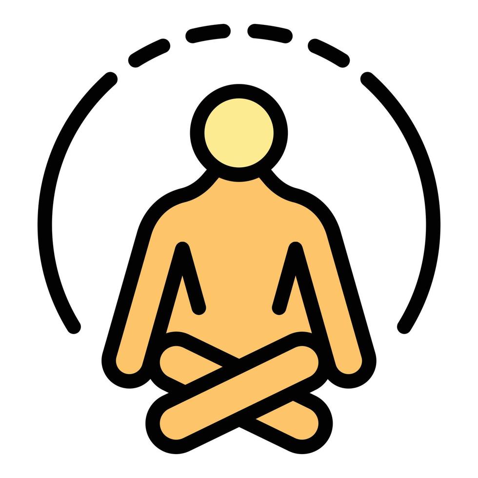 Mensch Meditation Symbol Vektor eben