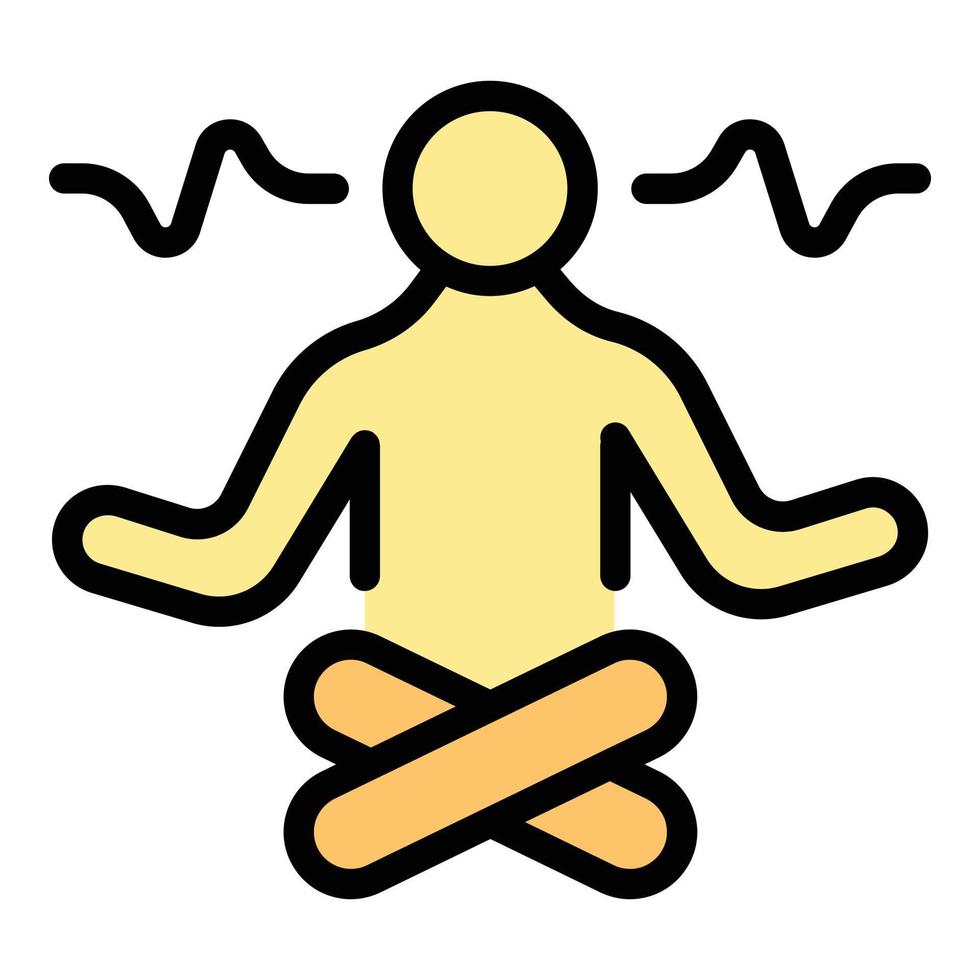 Meditation trainieren Symbol Vektor eben