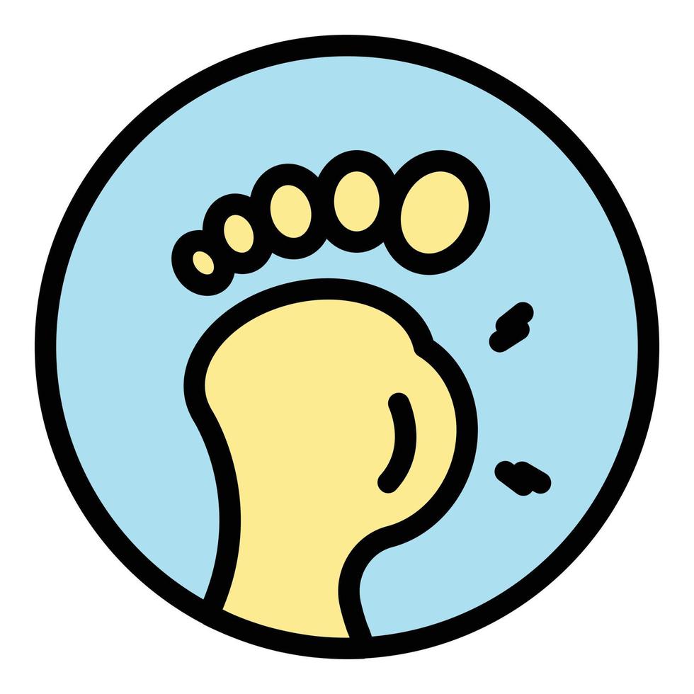 Fuß Entzündung Symbol Vektor eben