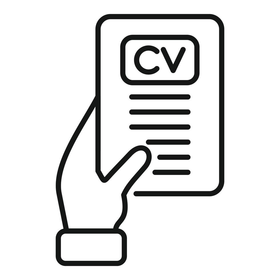 person CV ikon översikt vektor. mänsklig arbete vektor