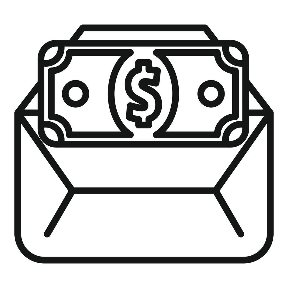 post kontanter ikon översikt vektor. pengar fördel vektor