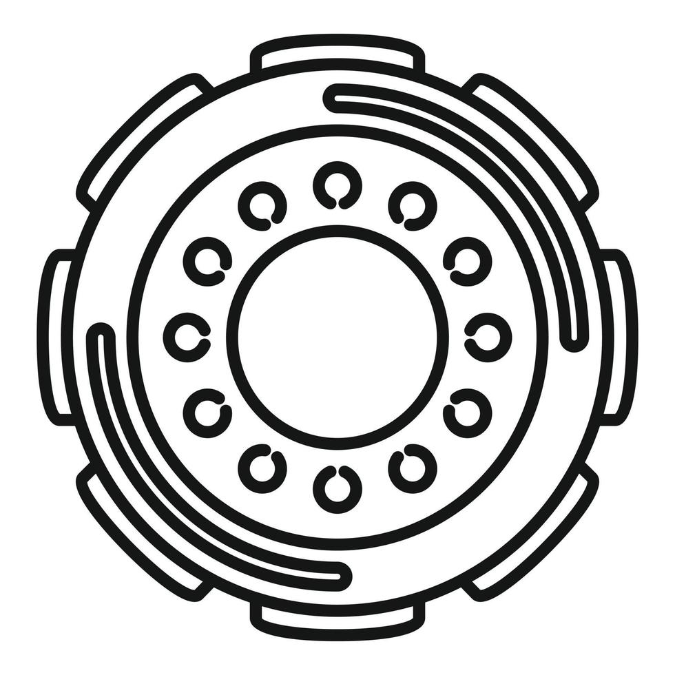 Reparatur Kupplung Symbol Gliederung Vektor. Auto Platte vektor