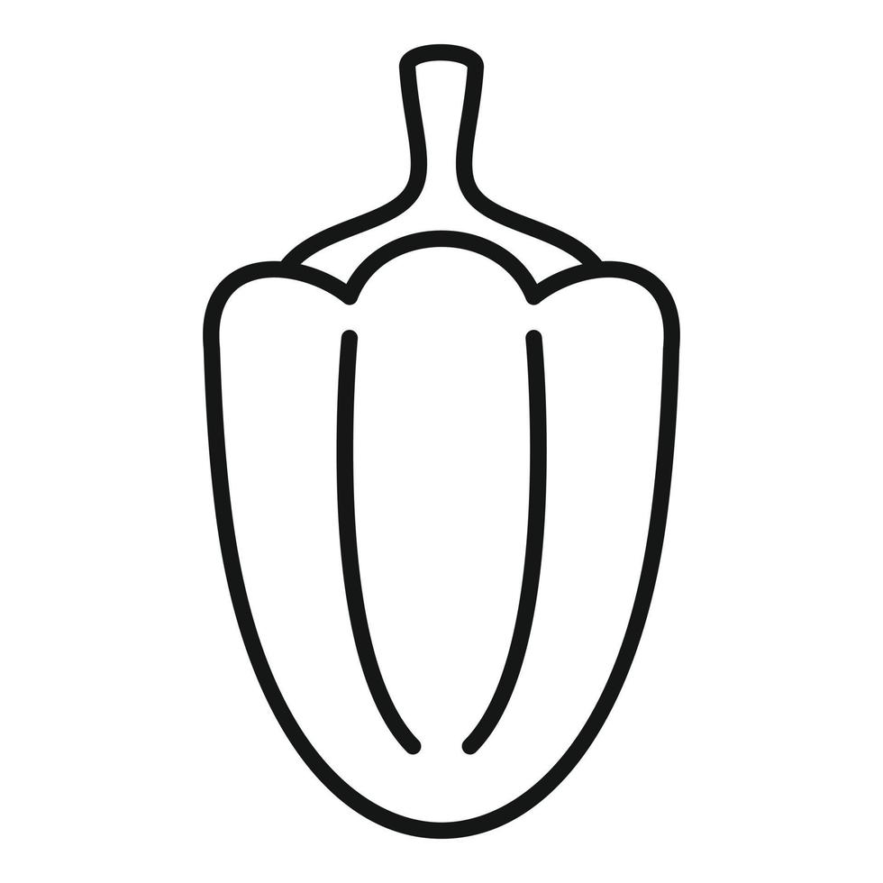 Süss Paprika Symbol Gliederung Vektor. Gemüse Essen vektor