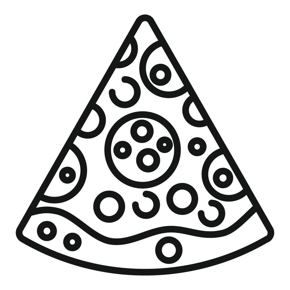 Pizza Scheibe Symbol Gliederung Vektor. schnell Essen vektor