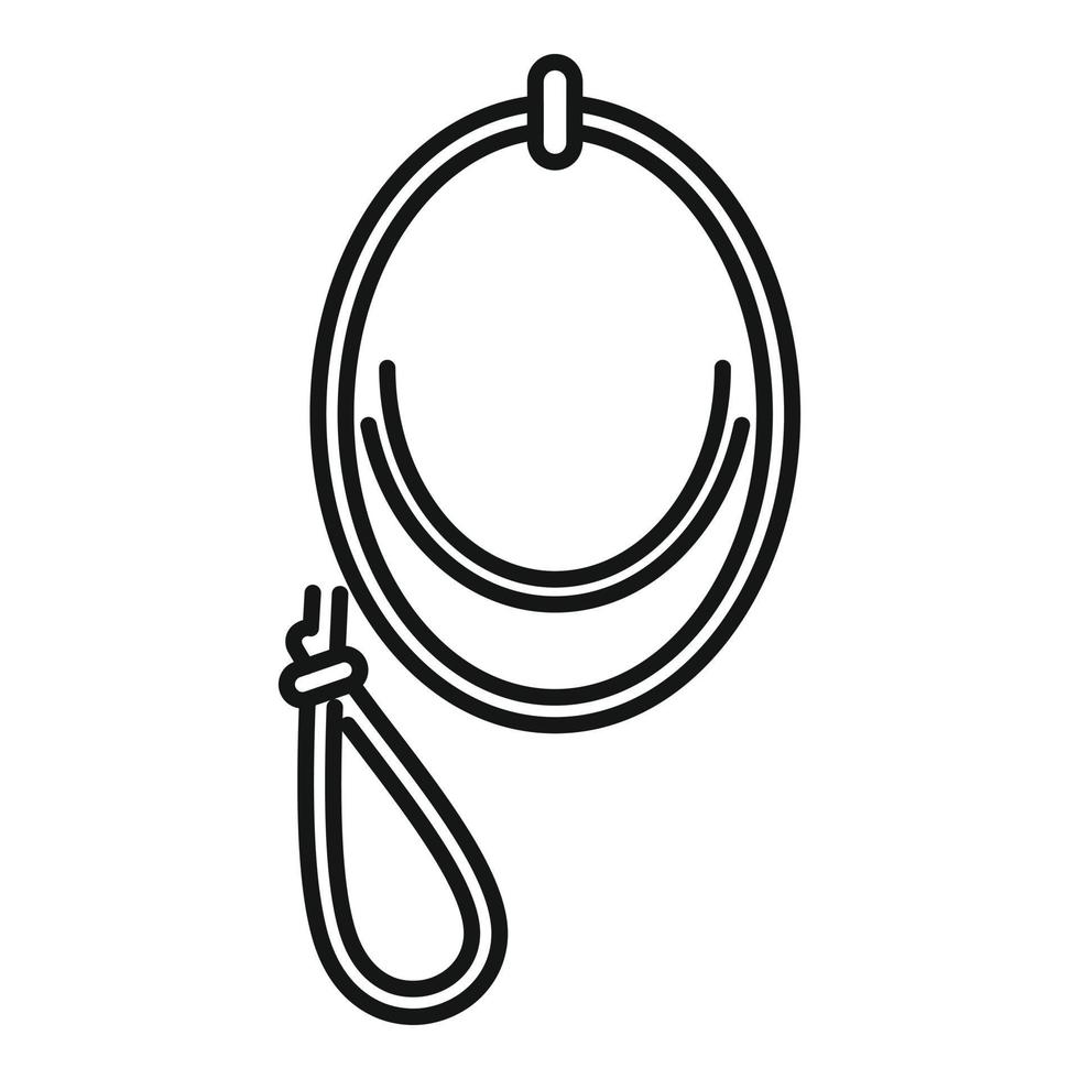 Lasso Knoten Symbol Gliederung Vektor. Zeichenfolge Rodeo vektor