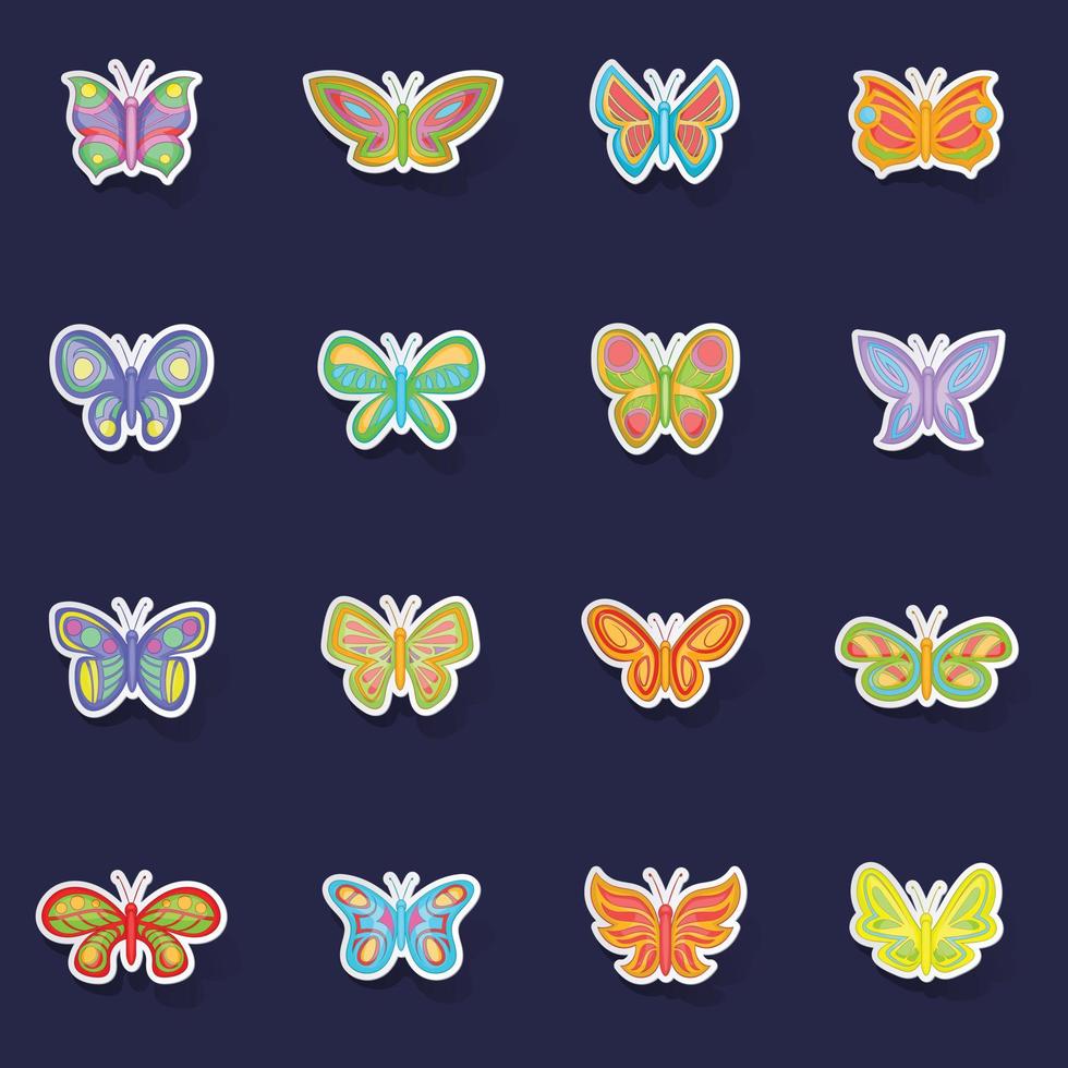 Schmetterling Fee Symbole einstellen Vektor Aufkleber