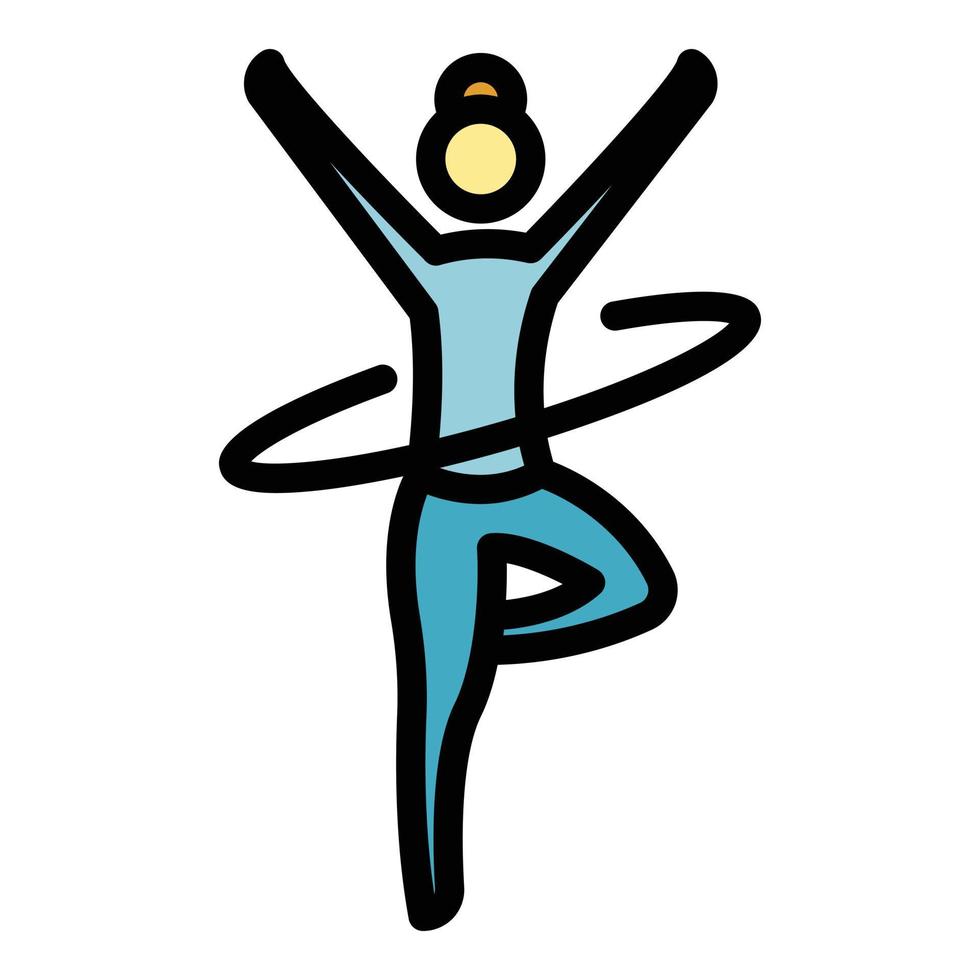 Pilates Aktivität Symbol Vektor eben